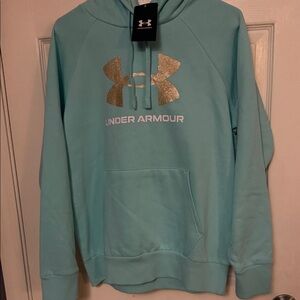 Under Armour Seafoam Pullover Hoodie with Gold Logo